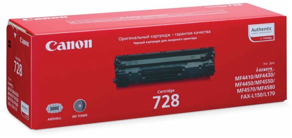 Картридж Canon 728 3500B010/ 3500B002/ 3500A002 оригинальный для принтера Canon MF4410, 4430, 4450, 4550dn, 4570dn, 4580dn black, (2100 страниц)