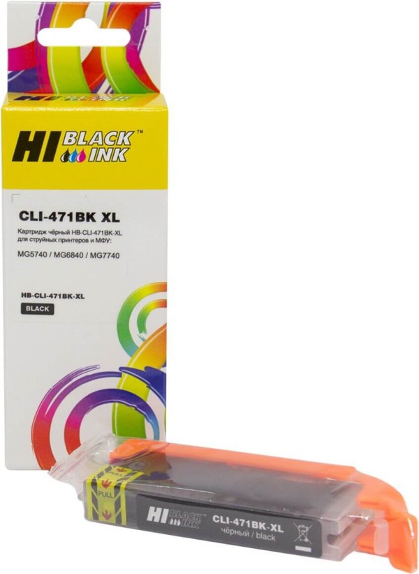 Картридж Hi-Black (CLI-471XLBK) для Canon CMG5740/ MG6840/ MG7740, Black