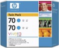 Картридж оригинальный HP №70 (CB343A) Twin Pack (Cyan) для HP DJ Z2100/ Z3100, голубой, 2х130мл