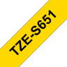 Картридж Brother TZE-S651 (TZeS651) оригинальный для Brother P-Touch, сверхклейкая лента 24мм*8м, чёрный на жёлтом