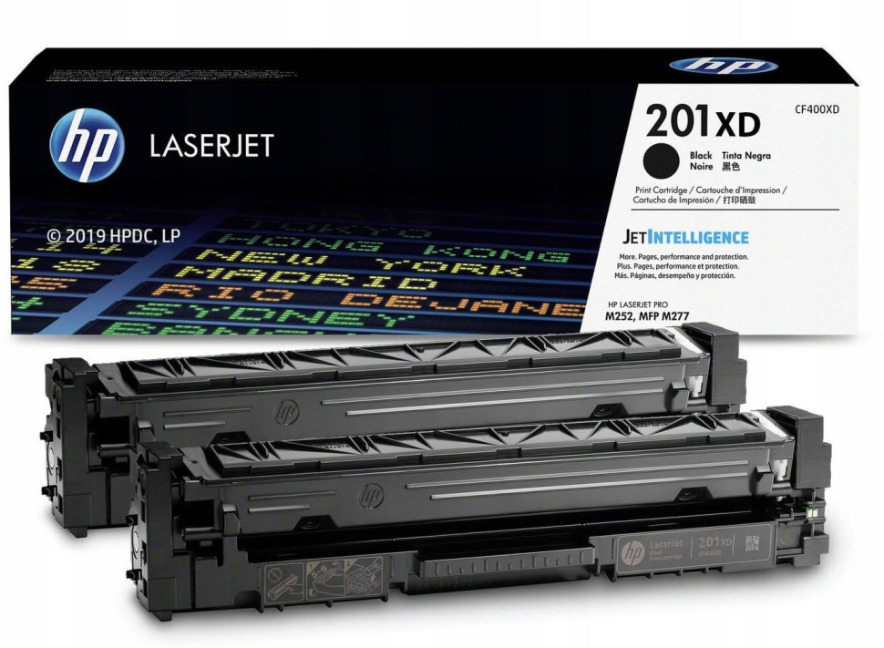 Картридж HP CF400XD (201X) Black оригинальный для HP Color LaserJet Pro M252/ M252dw/ M252n/ M274/ M274n/ M277/ M277dw/ M277n, чёрный, двойная упаковка, 2*2800 страниц