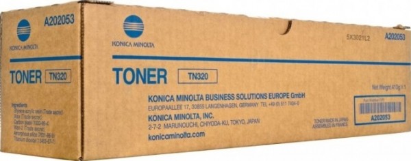 Картридж Konica-Minolta TN-320 (A202053) оригинальный для принтера Konica-Minolta bizhub 36, чёрный, 20000 стр.