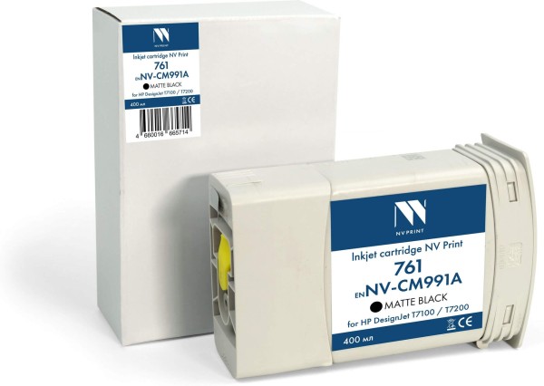 Картридж NV Print №761 (NV-CM991A) Matte Black для HP DesignJet T7100/ T7200, матовый чёрный, 400 мл