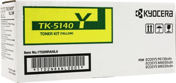 Картридж Kyocera TK-5140Y (1T02NRANL0) Yellow оригинальный для Kyocera Ecosys P6130cdn/ M6030cdn/ M6530cdn, жёлтый, 5000 страниц