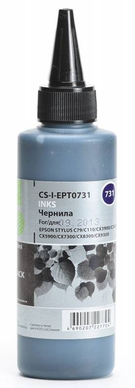 Чернила Cactus CS-I-EPT0731 для принтеров Epson St С79/ C110/ СХ3900/ CX4900/ CX5900, черный 100мл