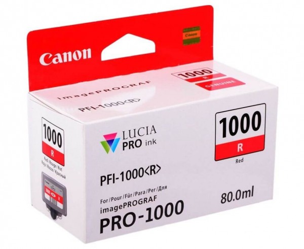 Картридж оригинальный Canon PFI-1000 R 0554C001 для принтера Canon Pixma MG5740/ MG6840/ MG7740, Red, 80 мл
