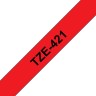 Картридж Brother TZE-421 (TZe421) оригинальный для Brother P-Touch, лента 9мм*8м, чёрный на красном