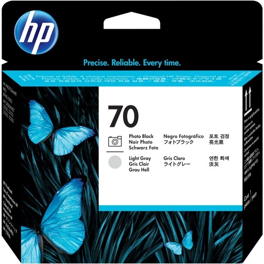 Печатающая головка HP №70 (C9407A) оригинальная для HP DesignJet Z2100/ Z5200/ Z5400, Photosmart Pro B9180/ B8850, Photo Black и Light Gray (фото-черная и светло-серая)