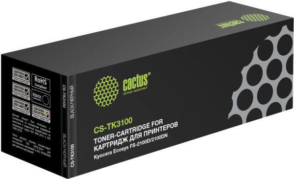 Картридж Cactus TK-3100 (CS-TK3100) для Kyocera Ecosys FS-2100D/ 2100DN, чёрный, 12500 стр.