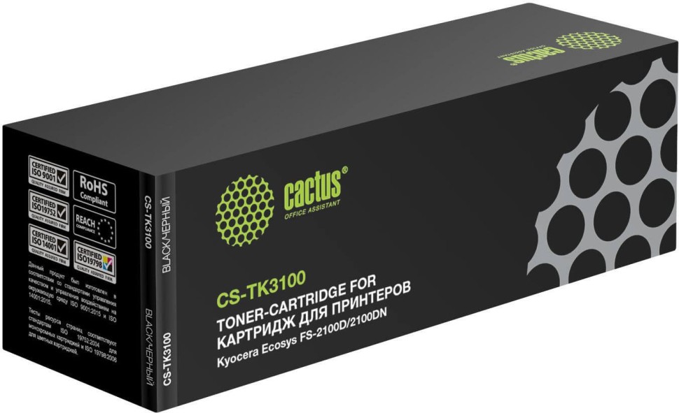 Картридж Cactus TK-3100 (CS-TK3100) для Kyocera Ecosys FS-2100D/ 2100DN, чёрный, 12500 стр.