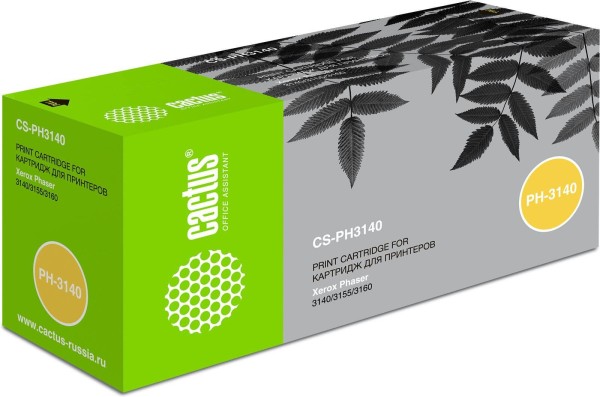 108R00908 Картридж Cactus CS-PH3140 для принтеров Xerox Phaser 3140/3155/3160 черный (1 500 стр.)