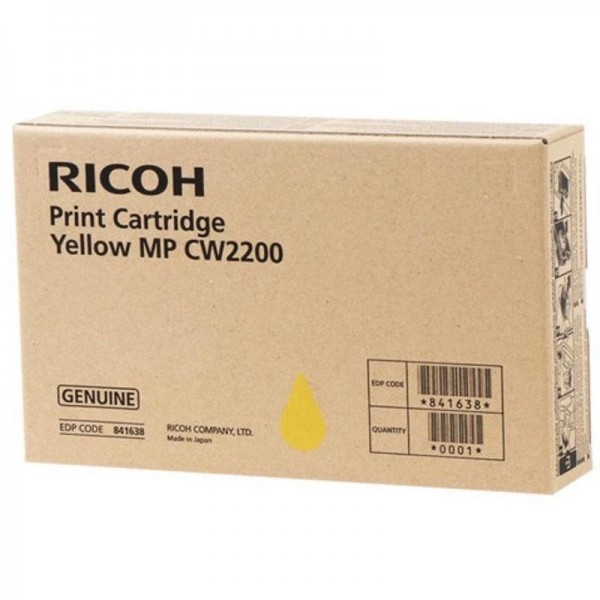 Картридж Ricoh MP CW2200 (841638) оригинальный для Ricoh Aficio MP CW2200SP, жёлтый, 100мл