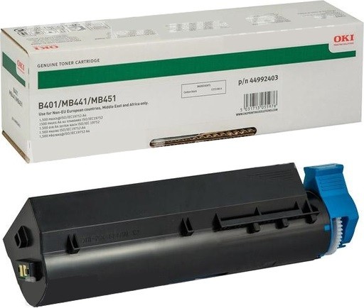 Картридж OKI (44992403/44992401) оригинальный для принтера OKI B401/ MB441/ MB451 black, (1 500 стр.)