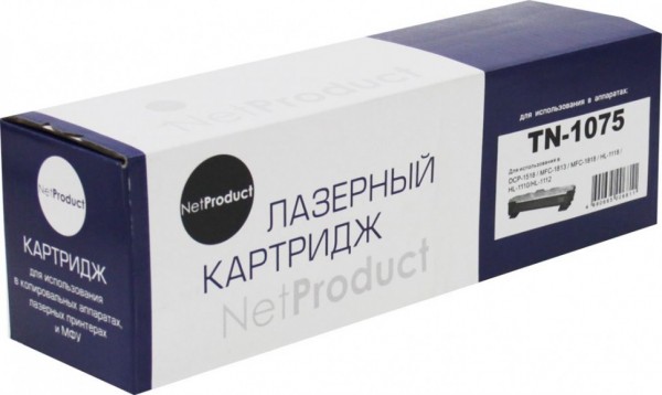 Тонер-картридж NetProduct (N-TN-1075) для Brother HL-1010R/ 1112R/ DCP-1510R/ MFC-1810R, 1K