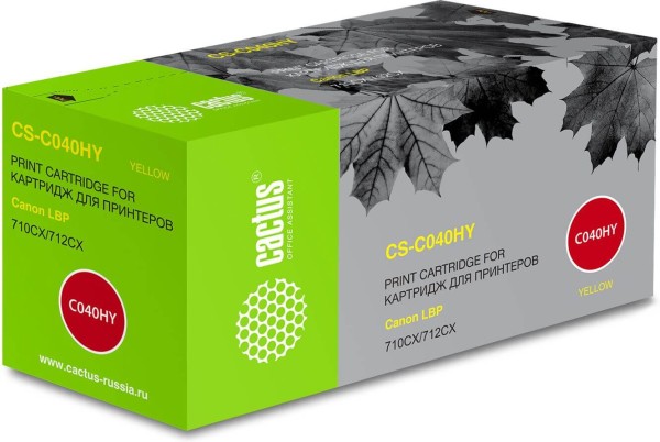 Картридж Cactus 040HY (CS-C040HY) для принтеров Canon i-SENSYS LBP 710CX/ 712CX, жёлтый, 10000 стр.