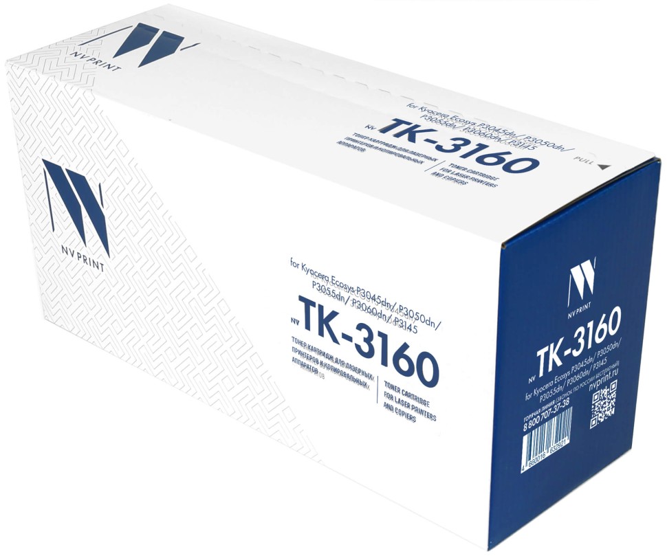 Картридж NV Print TK-3160 (NV-TK3160NC) (без чипа) для Kyocera ECOSYS P3045dn/ 3050dn/ 3055dn/ 3060dn, 12500 стр.