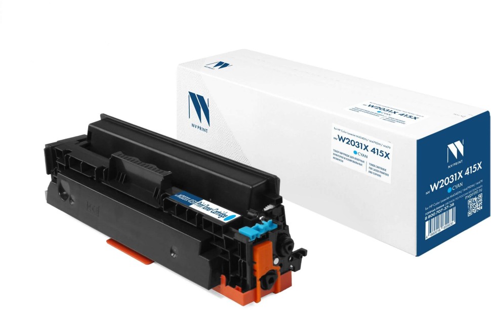 Картридж NV Print W2031X 415X (NV-W2031X-415X-C) Cyan до версии 002_2428A для HP Color LaserJet Pro M479/  M454/ M480/ M455, голубой, увеличенный, 6000 стр.