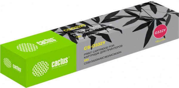 Картридж лазерный Cactus 46508733 CS-O332Y желтый (3000стр.) для Oki C332/MC363