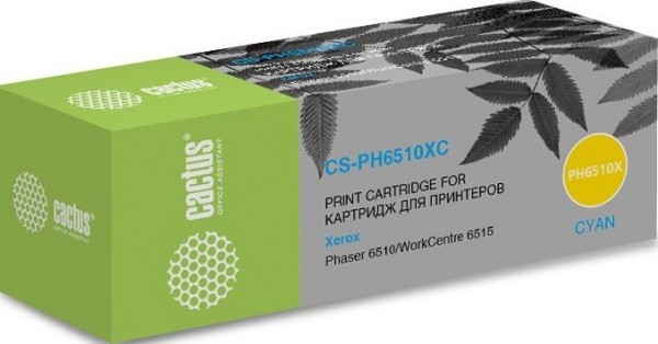 Картридж Cactus 106R03693 (CS-PH6510XC) для принтеров Xerox Phaser 6510/ WorkCentre 6515 голубой 4300 страниц