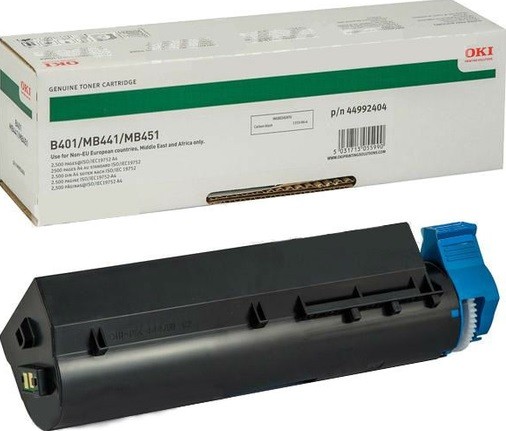 Картридж OKI (44992404/44992402) оригинальный для принтера OKI B401/ MB441/ MB451 black, увеличенный (2 500 стр.)