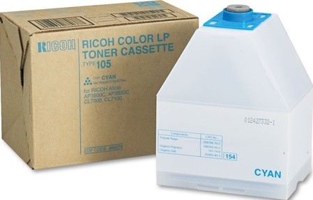 Картридж Ricoh Type 105 (885409/888032/885375) оригинальный для Ricoh Aficio AP3800C/ AP3850C/ CL7000/ CL7100, голубой, 10000 стр.