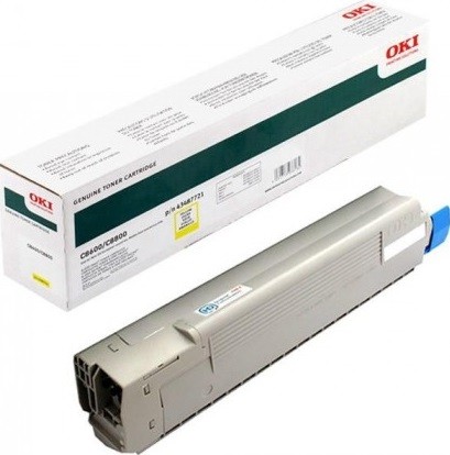 Картридж OKI (43487709/43487721) оригинальный для принтера OKI C8600/ C8800, желтый, 6000 стр.