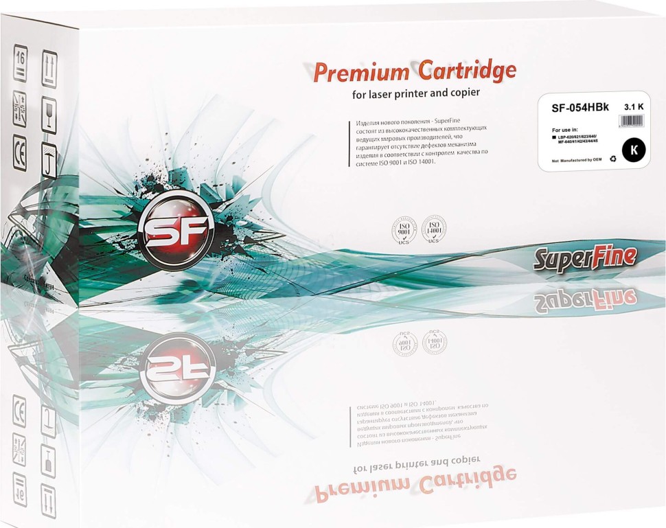 Картридж SuperFine 054H (SF-054HBk) Black для Canon i-SENSYS LBP-620/ LBP-621/ LBP-623/ LBP-640/ MF-640/ MF-641/ MF-642/ MF-643/ MF-644/ MF-645, чёрный, 3100 стр.