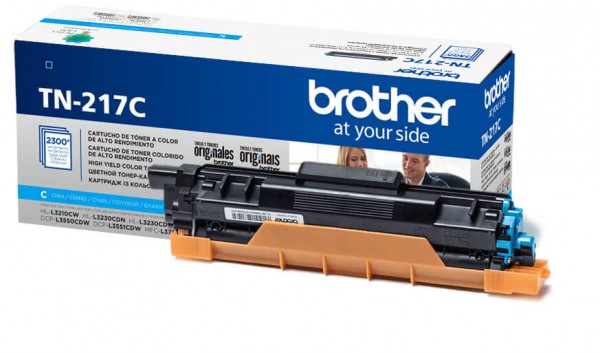 Картридж Brother TN-217C (TN217C) оригинальный для Brother MFC-L3770CDW/ DCP-L3550CDW/ HL-L3230CDW, cyan (2 300 стр.)