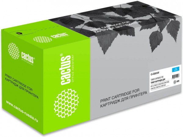 Картридж Cactus CB381AV (CS-CB381AV) для принтеров HP Color LaserJet CM6030/ CM6040/ CP6015 голубой 21000 страниц