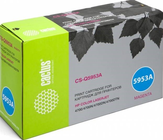 Картридж Cactus Q5953AV (CS-Q5953AV) для принтеров HP Color LaserJet 4700 пурпурный 10000 страниц