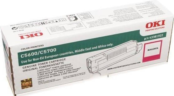 Картридж OKI (43381922/43381906) оригинальный для принтера OKI C5600/ C5700, пурпурный, 2000 стр.