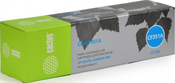 Cactus CF351A Картридж CS-CF351A голубой для принтеров HP M176/ M177, 1 000 стр.