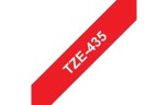 Картридж Brother TZE-435 (TZe435) оригинальный для Brother P-Touch, лента 12мм*8м, белый на красном