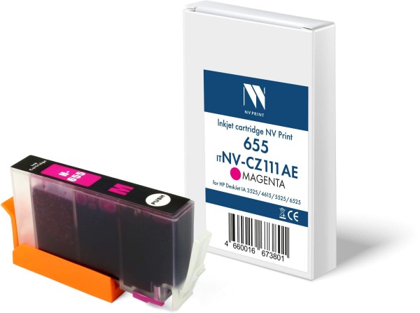 Картридж NV Print №655 (NV-CZ111AE) Magenta для HP DeskJet Ink Advantage 3525/ 4615/ 5525/ 6525, пурпурный, 15мл