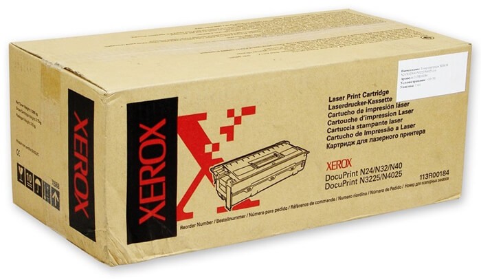 Картридж Xerox 113R00184 оригинальный для Xerox DocuPrint N32/ N24/ N40/ N3225/ N4025, black, (23000 страниц)