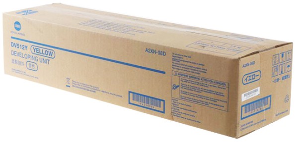 Блок девелопера Konica-Minolta DV-512Y (DV512Y/ A2XN08D/ A2XN-08D) оригинальный для Konica-Minolta bizhub C224/ C224e/ C284/ C364/ C454/ C554, жёлтый, 600 000 стр