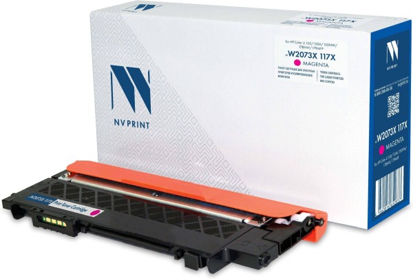 Картридж NV Print W2073X 117X Magenta совместимый для принтеров HP Color LaserJet 150A/ 150NW/ 178NW/ 179MFP, пурпурный, 1300 страниц