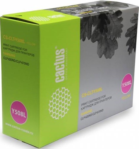 CLT-Y508L Картридж Cactus CS-CLT-Y508L для принтеров Samsung CLP-670ND желтый (4 000 стр.)