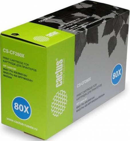 Cactus CF280X (CS-CF280XS) Картридж для принтеров HP LJ Pro 400 M401/ Pro 400 MFP M425, черный 6,9к (новый, совместимый) cactus