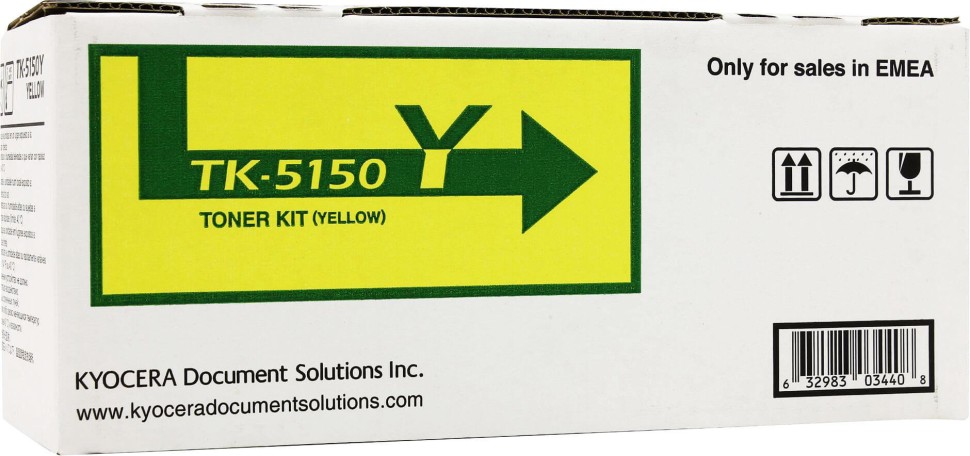 Картридж Kyocera TK-5150Y (1T02NSANL0) Yellow оригинальный для Kyocera ECOSYS P6035cdn/ M6035cidn/ M6535cidn, жёлтый, 10000 страниц
