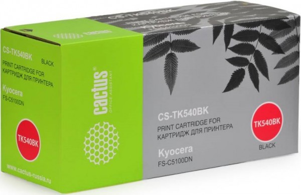 Картридж Cactus TK-540K (CS-TK540Bk) для Kyocera FS-C5100DN, чёрный, 5000 стр.
