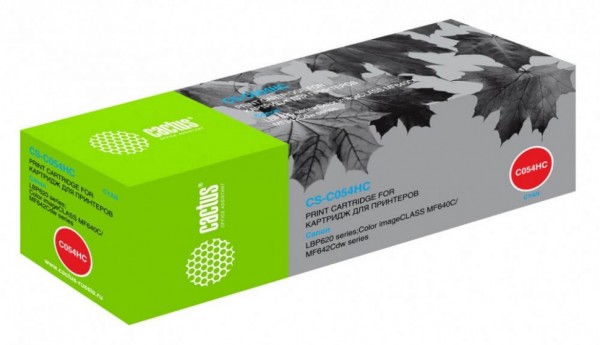 Картридж лазерный Cactus CS-C054HC для Canon LBP 621Cw/ 623Cdw/ 641Cw/ 643Cdw голубой, 2300 стр.