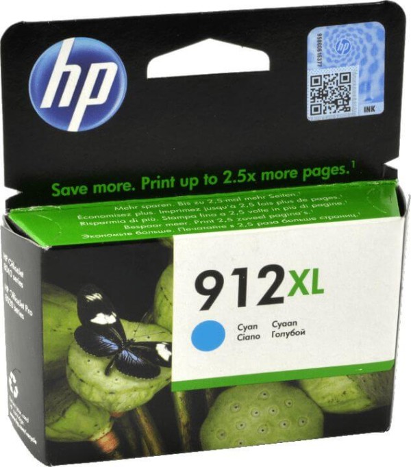Картридж HP №912XL (3YL81AE) Cyan оригинальный для HP OfficeJet Pro 8012/ 8013/ 8014/ 8022/ 8023, голубой, увеличенный, 825 стр.