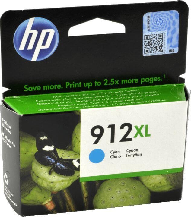 Картридж HP №912XL (3YL81AE) Cyan оригинальный для HP OfficeJet Pro 8012/ 8013/ 8014/ 8022/ 8023, голубой, увеличенный, 825 стр.