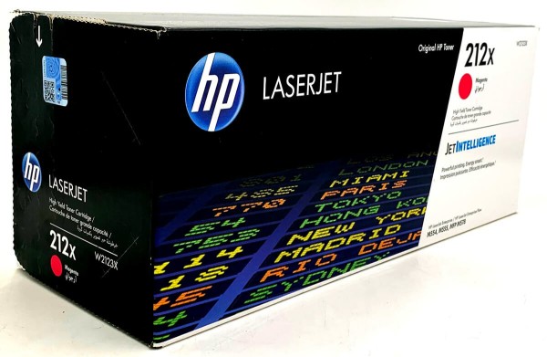 Картридж HP 212X (W2123X) оригинальный для принтера HP CLJ Enterprise M554/ M555/ M578, пурпурный, 10000 страниц