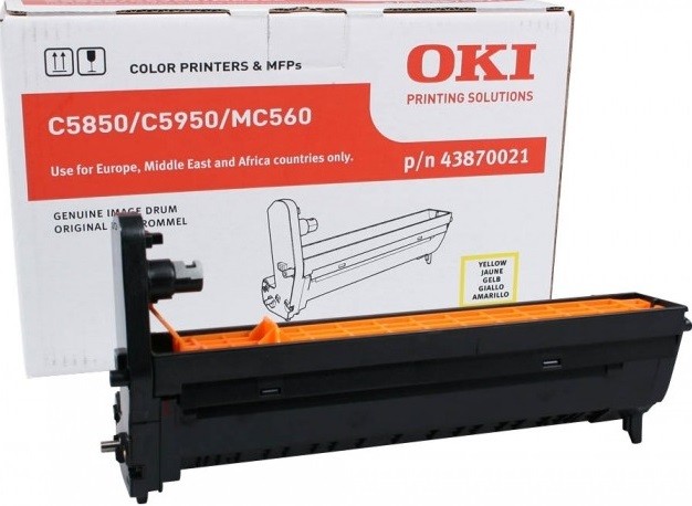 Фотобарабан OKI (43870021) оригинальный для принтера OKI MC560/ C5850/ C5950, желтый, 20 000 стр.