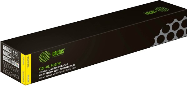 Картридж Cactus 106R03746 (CS-VL7020Y) Yellow для Xerox VersaLink C7020/ C7025/ C7030, жёлтый, 16500 стр.