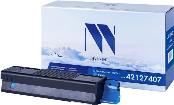 Картридж NVP совместимый Oki C5100/5200/5300/5400 Cyan для C5100/5200/5300/5400 42127407 (5000k)