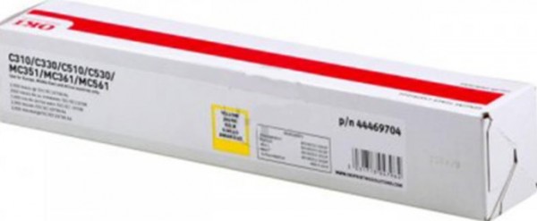 Картридж OKI (44469714/44469704) оригинальный для OKI C310/ C330/ C510/ C530/ MC351/ MC361/ MC561, желтый, 2000 стр.