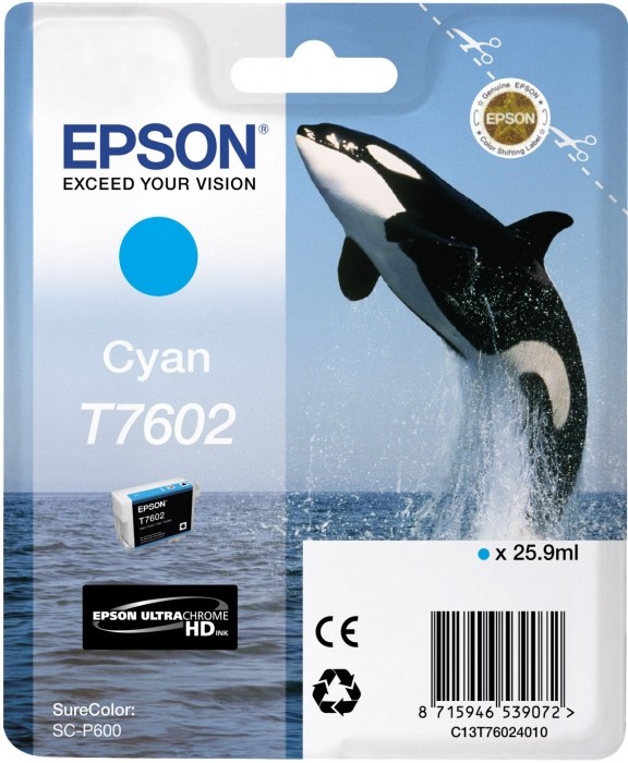 C13T76024010 Картридж Epson для SC-P600 Cyan (cons ink)
